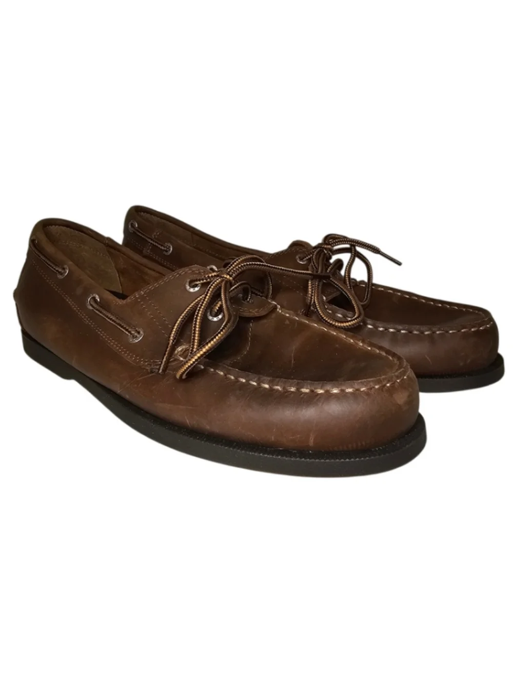 Dockers Classic Leather Boat Shoes Size 10.5 Brown Preppy Quiet Luxury Old Money